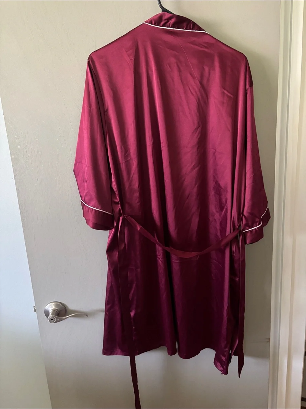 Satin Robe - Maroon - Picture 2 of 6